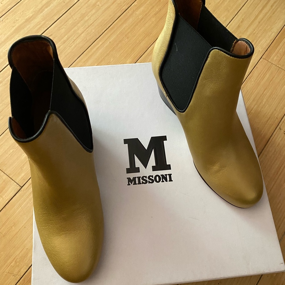 New Gold Missoni Chelsea Boots